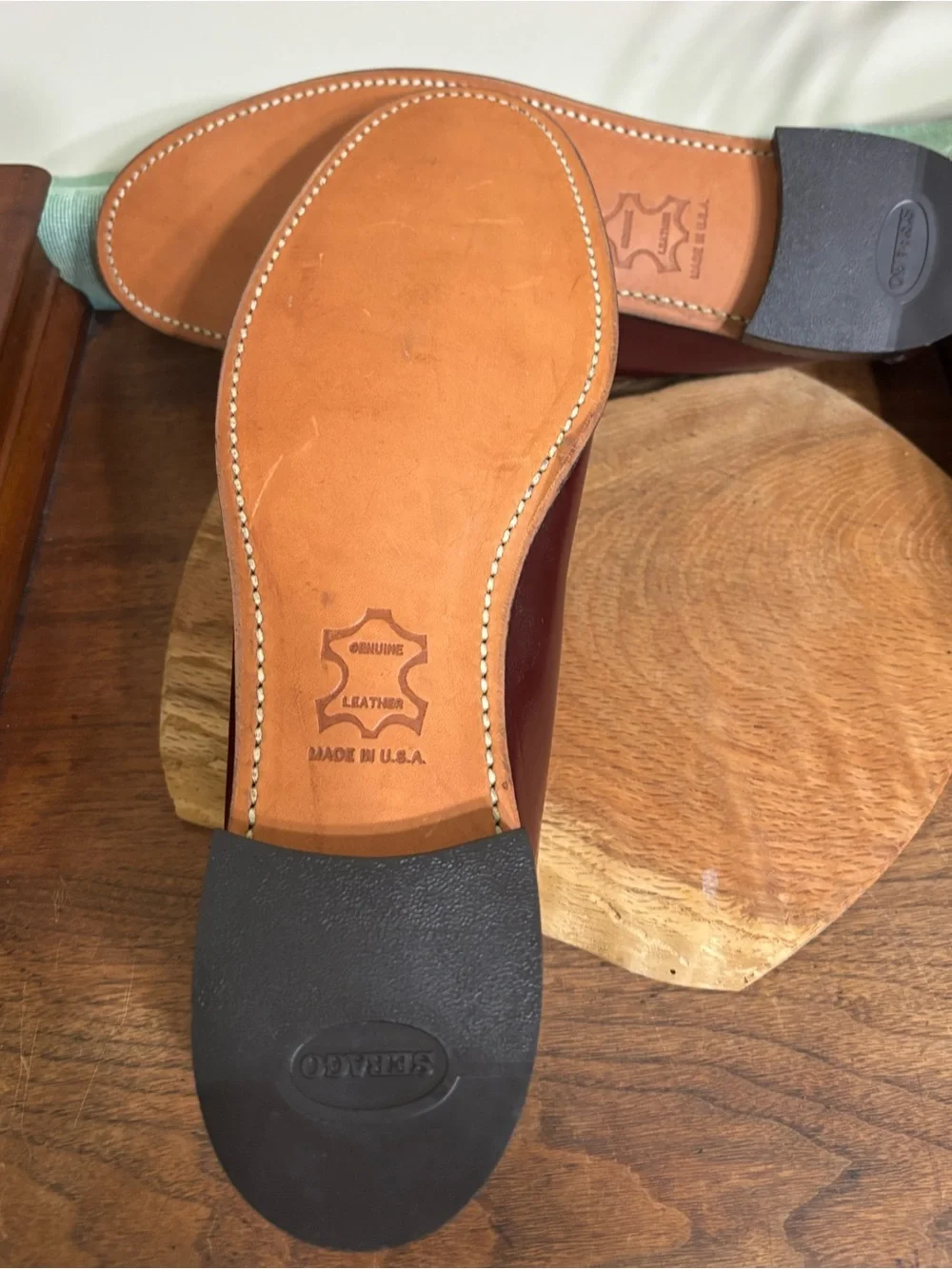 Sebago Classic Dan USA Handsewn Burgundy Leather Penny Loafers 15 B